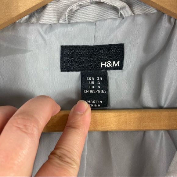 H&M Women's Gray Jacket Size 4 - Picture 6 of 8